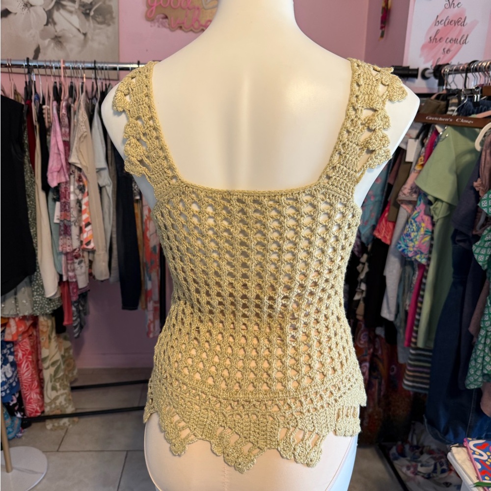 Metro Beige Crochet Knit Top - Picture 3 of 7